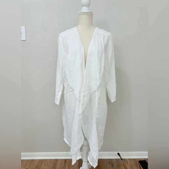 Coldwater Creek 100% linen drape open jacket size 1X Lagenlook NWT - Picture 2 of 9